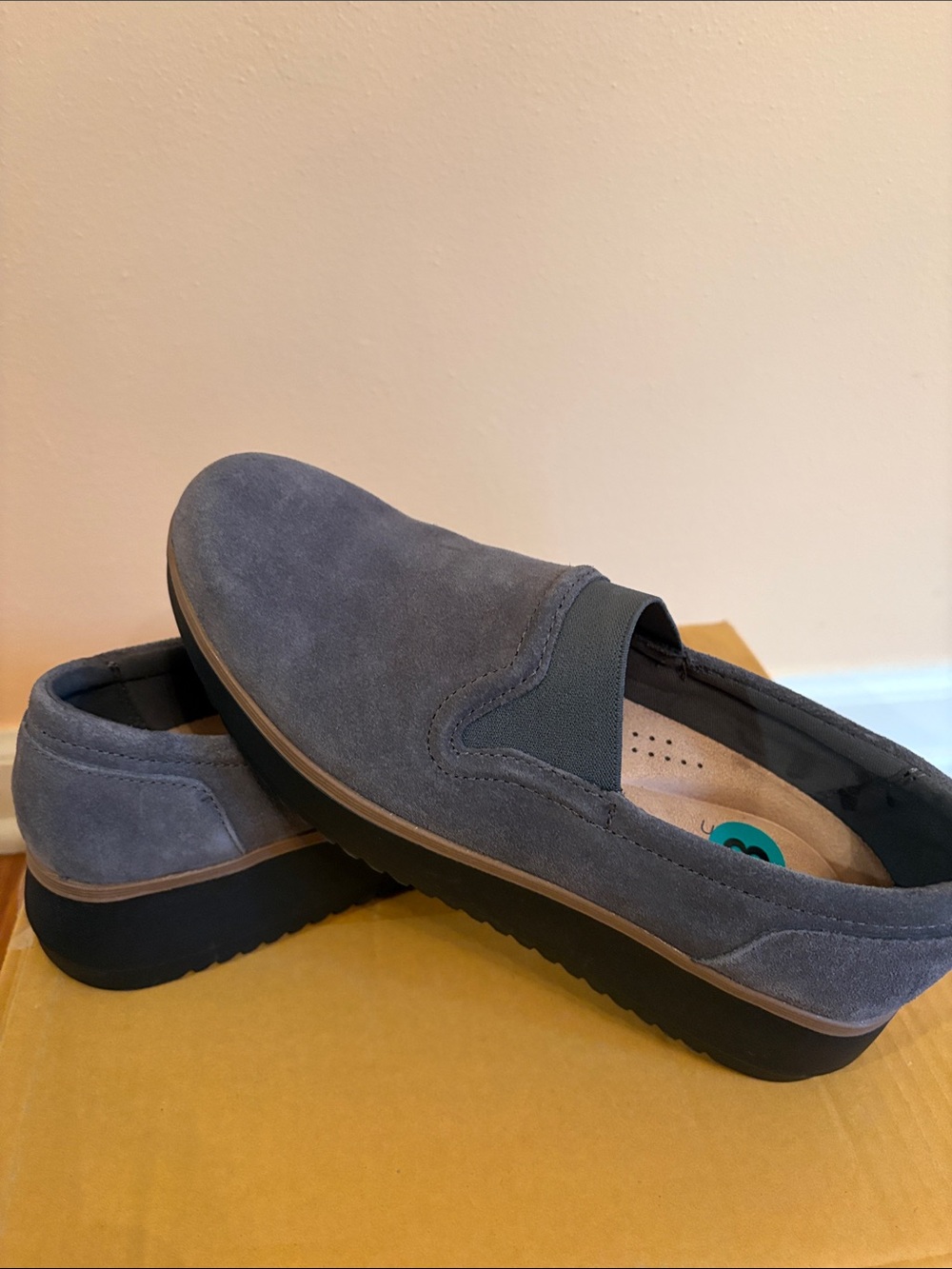 Clarks Women's Slip-On Suede Loafers - Slate Gray